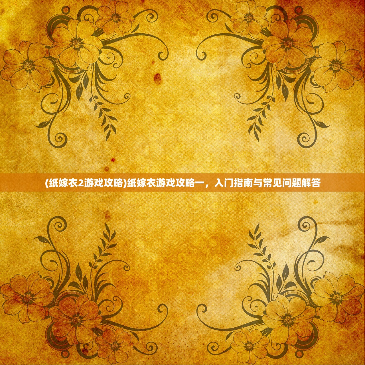 (纸嫁衣2游戏攻略)纸嫁衣游戏攻略一，入门指南与常见问题解答
