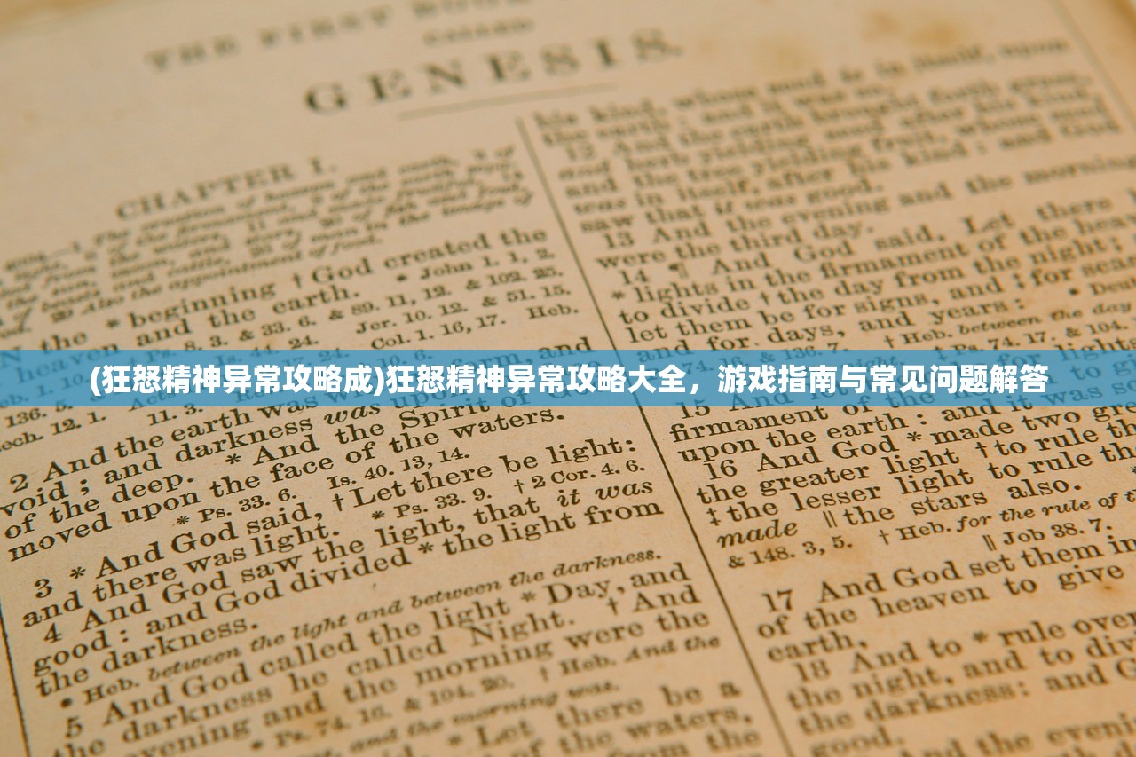 (狂怒精神异常攻略成)狂怒精神异常攻略大全,游戏指南与常见问题解答 (狂怒精神异常攻略成)狂怒精神异常攻略大全,游戏指南与常见问题解答